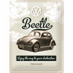 Metalskilt "VW Beetle Think small" 30x40 cm.
