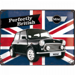 Metalskilt "Perfectly British Mini" 30x40 cm.