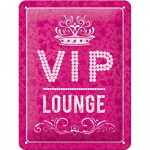 Metalskilt "VIP Lounge" 15x20 cm. (Pink)