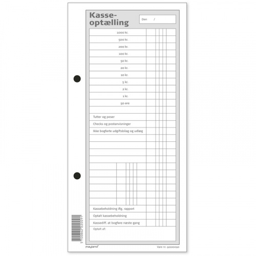 Kasseblok til kasse-optælling