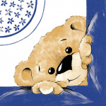 Servietter Sovie 33x33, 3-lags Teddy, Blå (20 stk. )