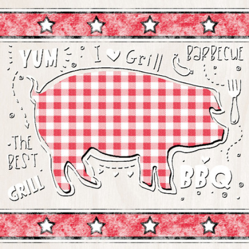 Servietter 33×33, 3-lags BBQ Grill (20 stk. )