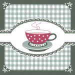 Servietter 33x33, 3-lags kaffekop/tern, grøn (20 stk. )