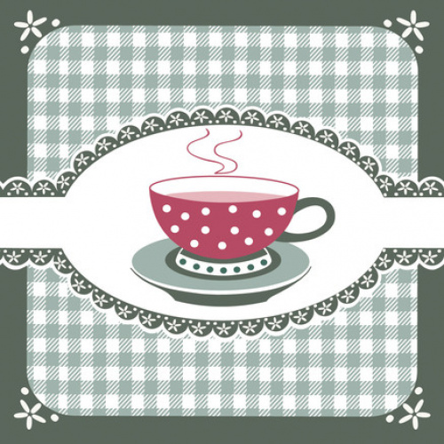 Servietter 33×33, 3-lags kaffekop/tern, grøn (20 stk. )