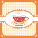 Servietter 33x33, 3-lags kaffekop/tern, orange (20 stk. )