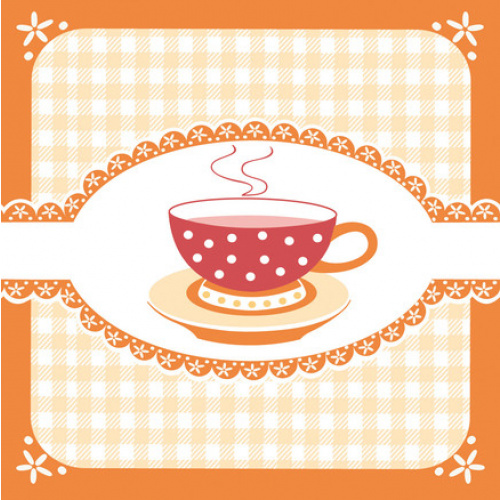 Servietter 33×33, 3-lags kaffekop/tern, orange (20 stk. )