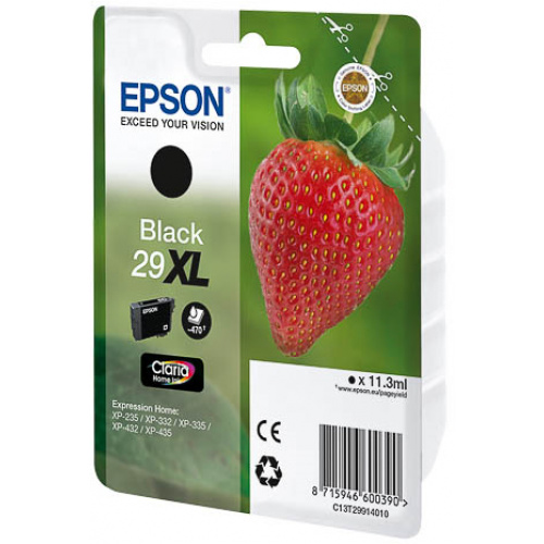 Blækpatron Epson 29 XL, T2991 Sort (470 sider)