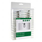 Navneskilt 40x75 mm. m/clip/sikkerhedsnål 50 stk. 724500