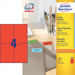 Etiket Avery 3456 105x148 mm. Rød