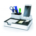 Skrivebords organizer m/3 USB porte