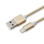 Laderkabel nylon 1,50 mtr, Iphone 5/6/7 (Guld) IPH7G