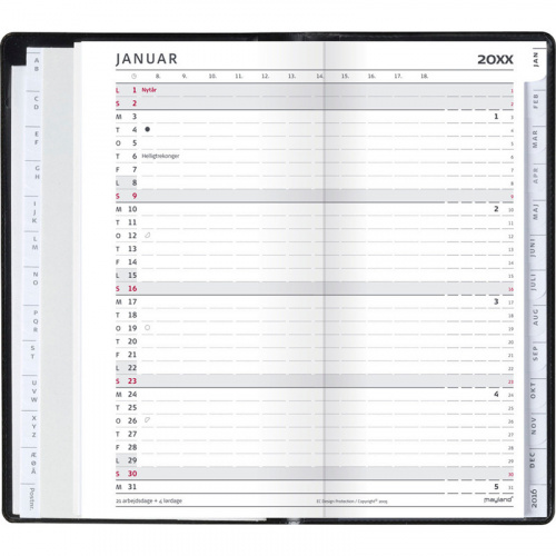 Index Planner 2021, mdr./tlf./adresseregister (Refill)