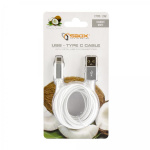 Laderkabel USB-C, nylon 1,5 mtr. Hvid