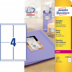 Laseretiket Avery glossy 139x99,1 mm. 40ark/pak L7769-100