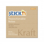 Selvklæbende blok 76x76 mm. naturfarvet kraftpapir 21639