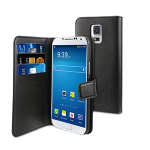 Cover Samsung Galaxy S5 Mini, sort læder-look m/plads til kreditkort