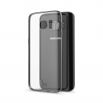 Etui Samsung Galaxy S7, blød gel transp. m/sølv kant