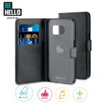 Cover Samsung Galaxy S7, sort læder-look m/plads til kreditkort