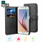 Cover Samsung Galaxy S7 EDGE, læderlook m/kreditkort sort