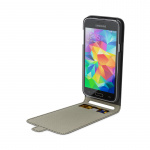 Cover Samsung Galaxy S5 Mini, sort læder-look m/plads til kreditkort