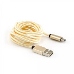 Laderkabel USB-C, nylon 1,5 mtr. Guld - Image 2