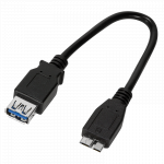 USB 3.0 micro B/M til A/F OTG Adapter 20 cm.