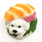 Squishy Hundehvalp i burger 9x8x6 cm.