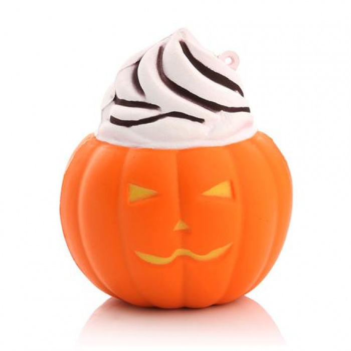 Squishy Halloween græskar med ice cream 8x6 cm. - Image 1