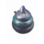 Squishy Ice Cream m/ansigt 5x6,5x6,5 cm. (blå/lilla)