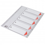 Plastregister Q-Line A4, 1-5 grå m/kartonforblad 444010071