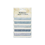 Bånd m/sølv mønster 5 ass. (5x1 mtr.)