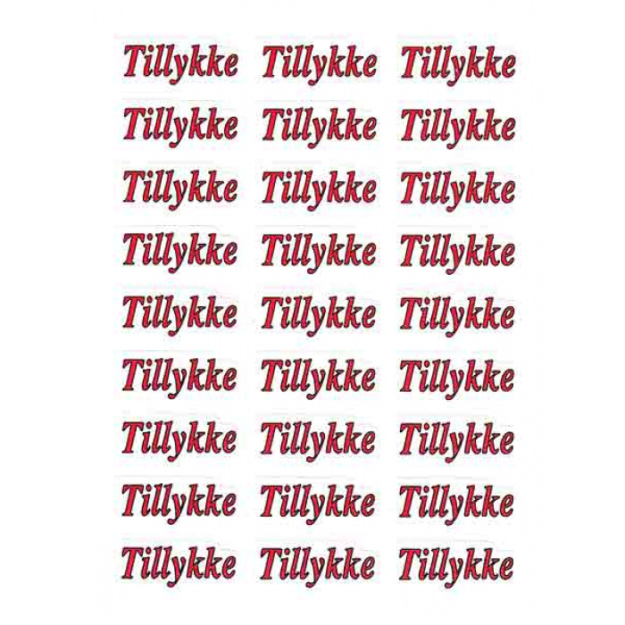 Oblater “Tillykke” stickers (54 stk.)