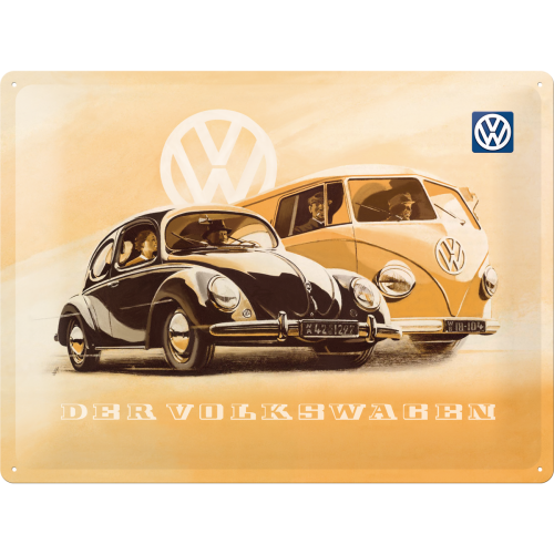 Metalskilt “Volkswagen Bulli & Beetle” 30×40 cm.
