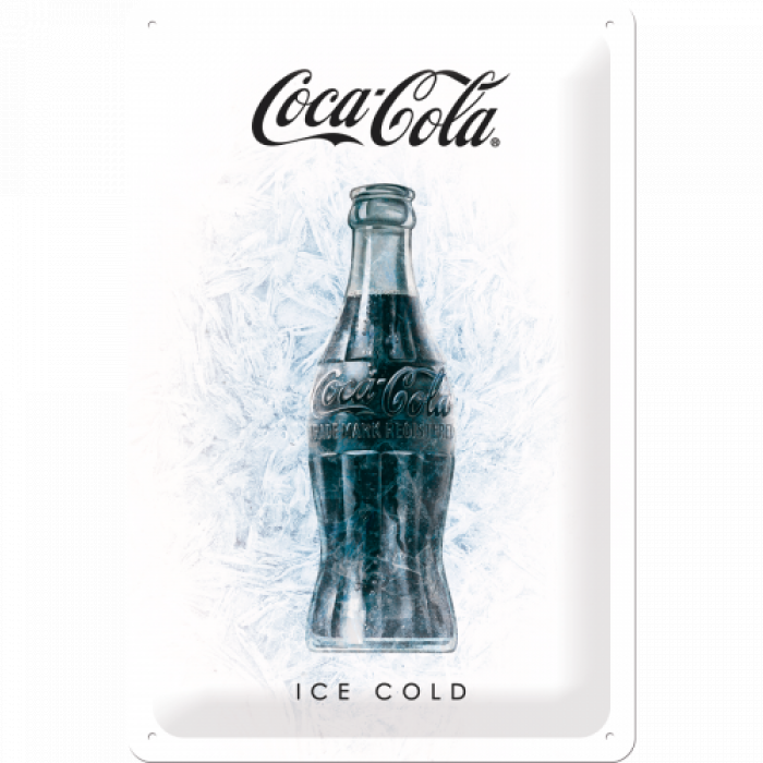 Metalskilt “Coca Cola Ice Cold” 20×30 cm.