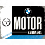 Metalskilt "BMW Motor Maintenance" 30x40 cm.