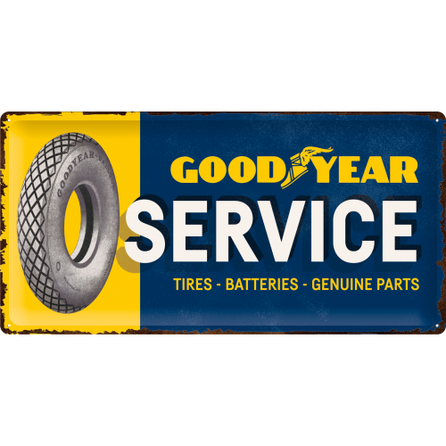Metalskilt “Good Year Service” 25×50 cm. Metalskilt "Good Year Service" 25x50 cm. - Image 1