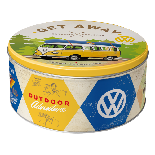 Metaldåse “VW Bulli – get away” kagedåse (Oval)