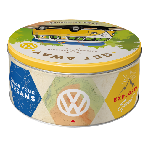 Metaldåse “VW Bulli – get away” kagedåse (Oval)