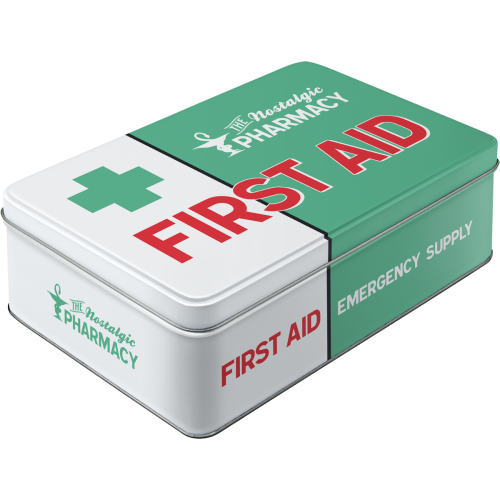 Metalæske “First Aid” grøn