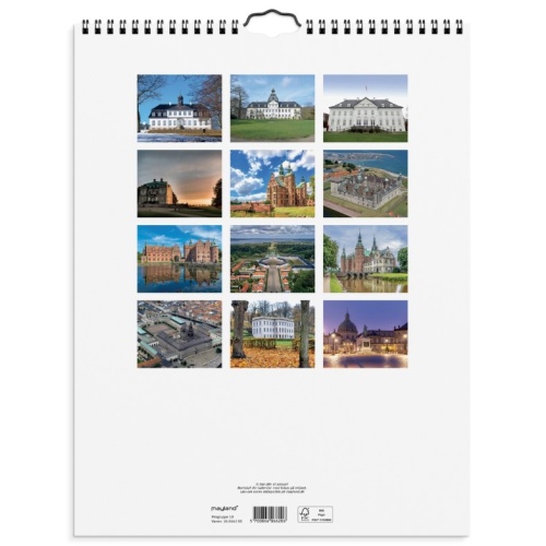 Vægkalender 2026 Danske slotte 29,5×39 cm.