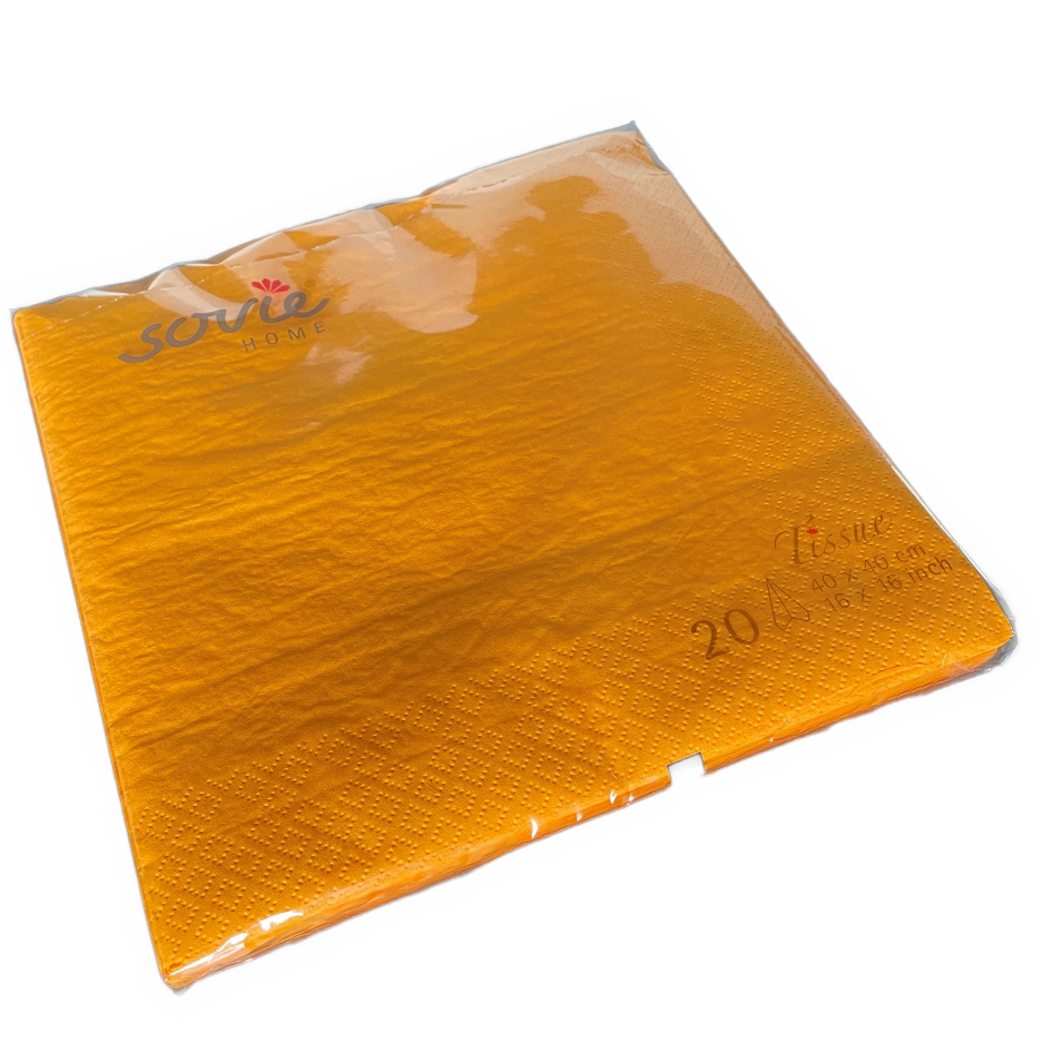 Serviet Sovie 3-lags 40×40 cm. pk./20 stk. Curry/gul Serviet Sovie 3-lags 40x40 cm. pk./20 stk. Curry/gul - Image 1