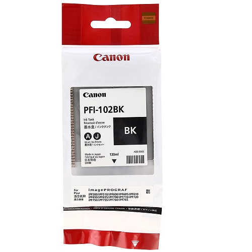 Canon blæktank PFI-102BK Sort (130 ml.)