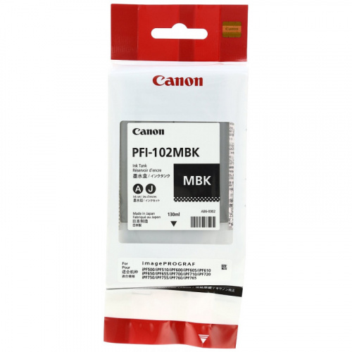 Canon blæktank PFI-102MBK Matt Sort (130 ml.)