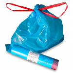 Affaldspose m/snortræk lukning 440x520 mm. blå 20 ltr.