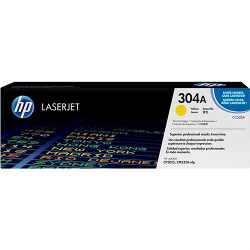 Lasertoner HP CC532A / 304A Yellow (2.800 sider)