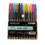 Gelpenne 12 ass. neon glitter farver