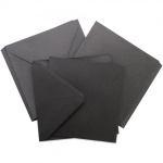 Kuvert 15x15 cm. 120 gr. metallic sort (10 stk.) - Image 2