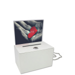 Pengeboks m/lås og rille (Hvid)