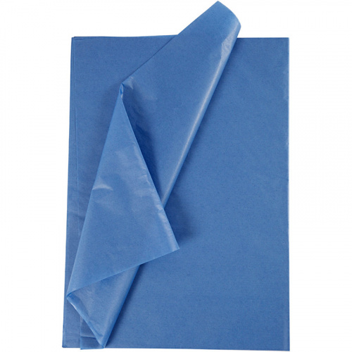 Silkepapir blå 50×70 cm. (25 ark)