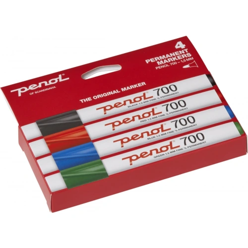 Penol 700 1,5-2,5 mm. sort/rød/blå/grøn (4-pak)
